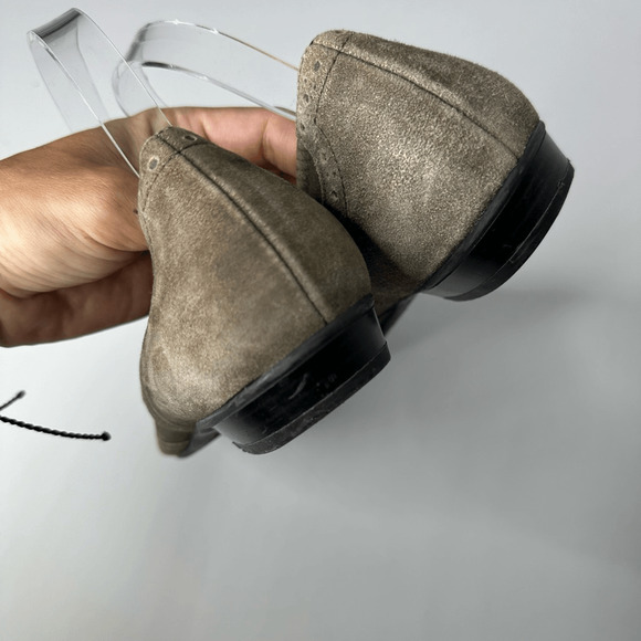 PAUL GREEN oxford round toe ballet flat leather gray womens size UK 5.5 US 8 - Picture 4 of 7